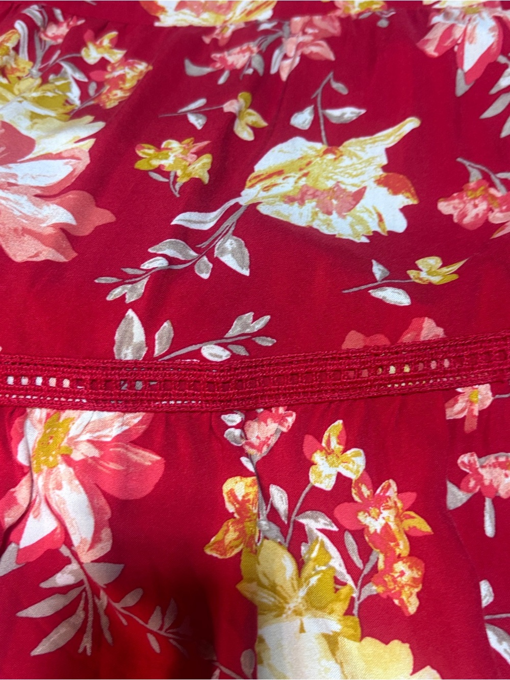 Cato Boho Floral Tiered Dress Square Neck Long Bell Sleeve Pockets Plus Sz 22/24 - Picture 6 of 12